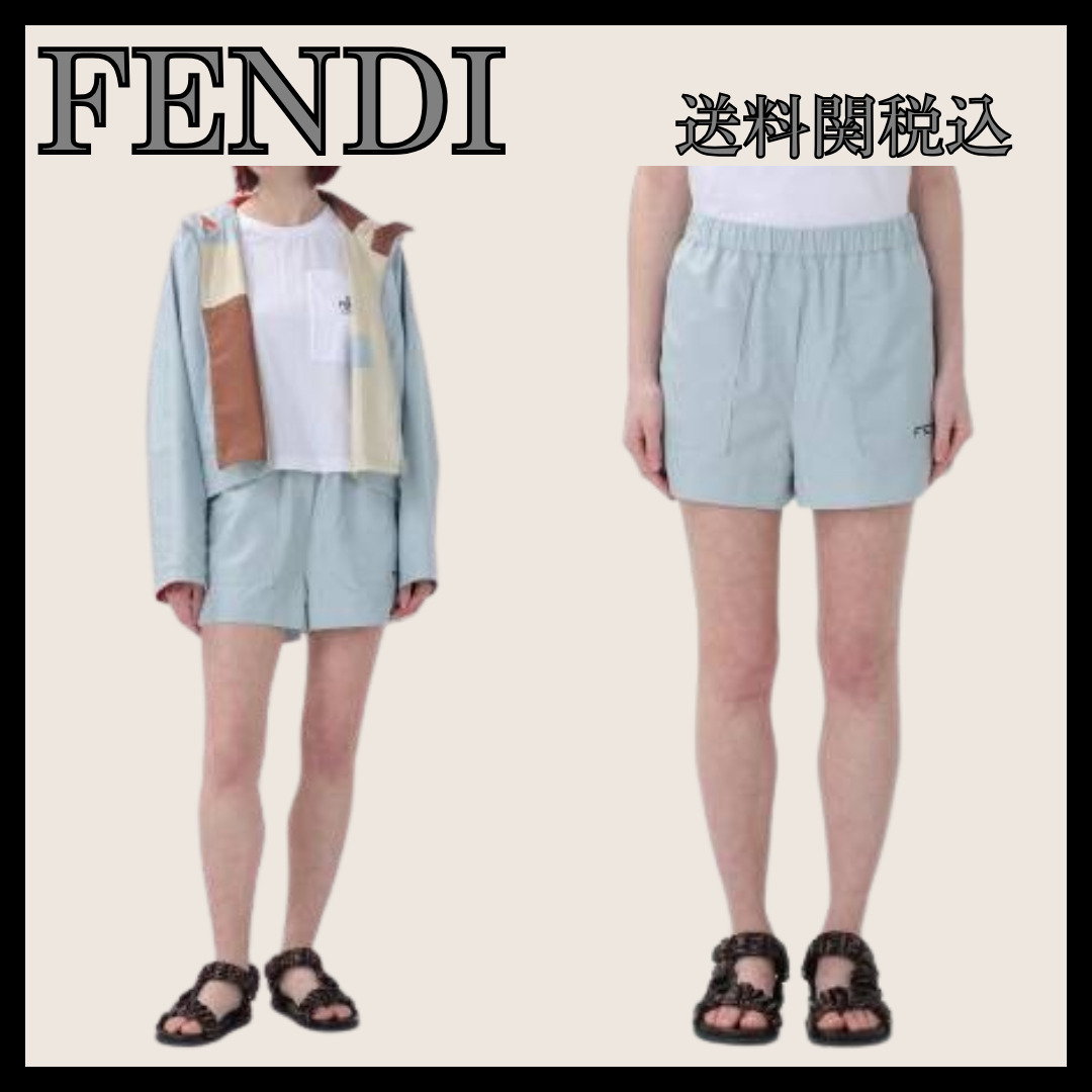 【国内発送】FENDI ブルー ショートパンツ