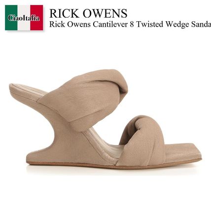 【RICK OWENS】Twisted Cantilever 80 レザーミュール Twisted cantilever スエードミュール 80mm - Rick Owens
