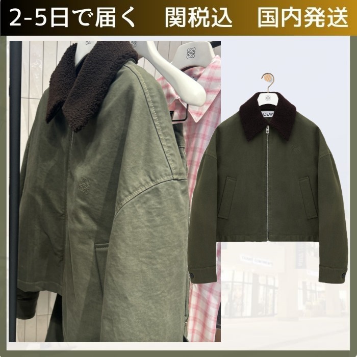 LOEWEロエベ/ジャケット コットン カーキグリーン