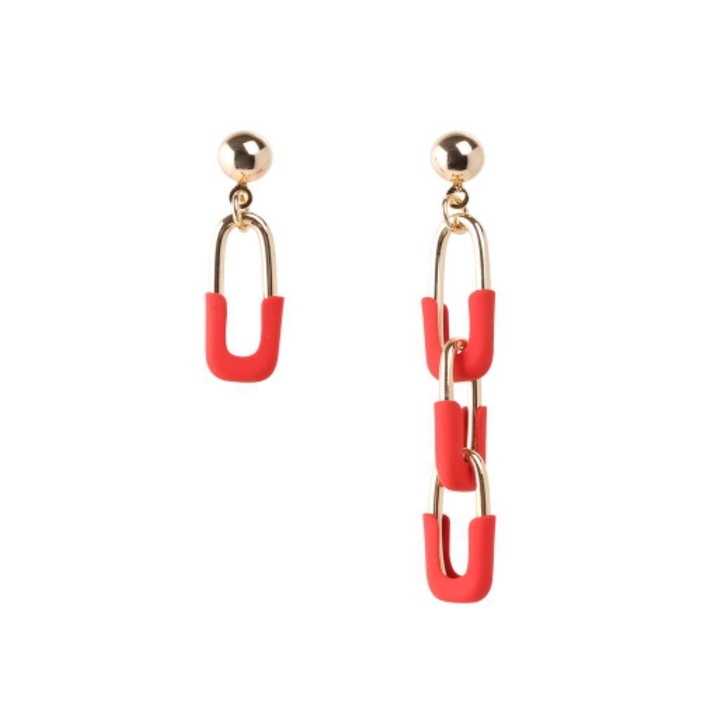 ☆DANA BURTON☆ Colored link chain unbalanced earrings