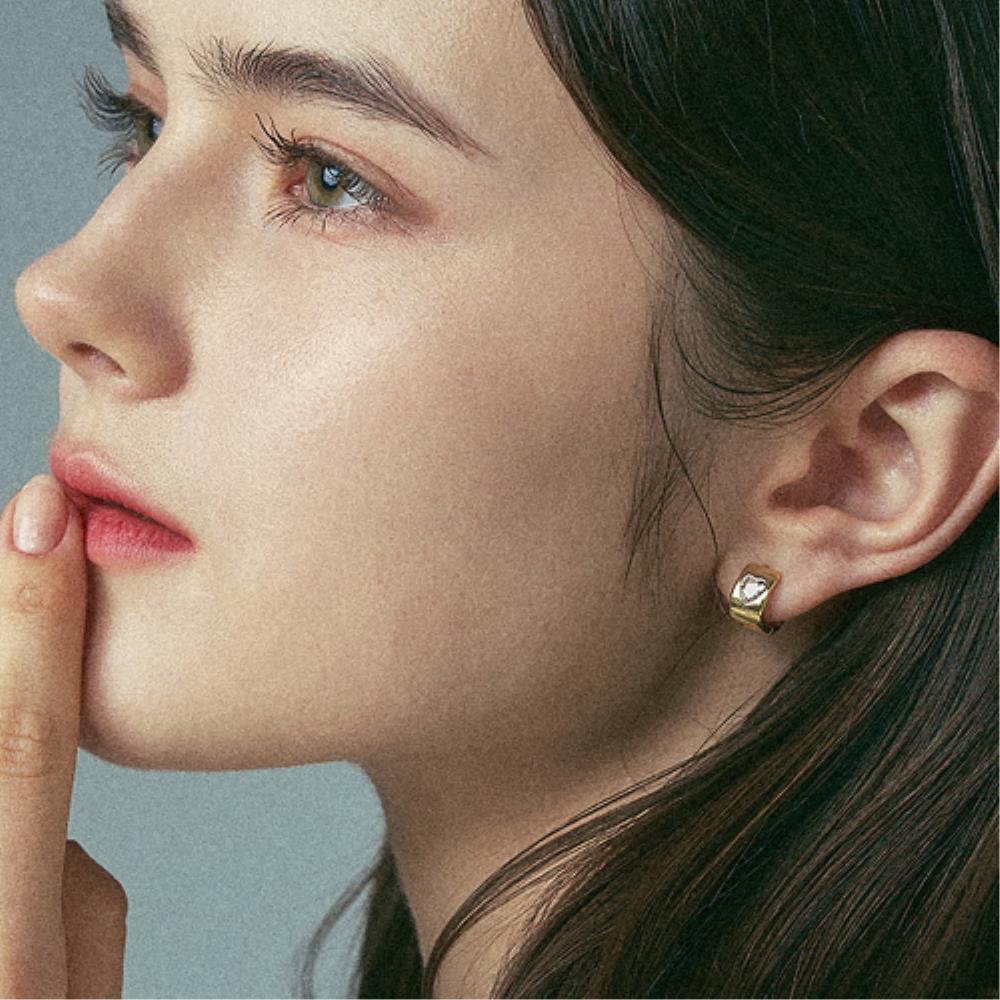 ☆DANA BURTON☆ Pure Heart Cubic One Touch Earrings