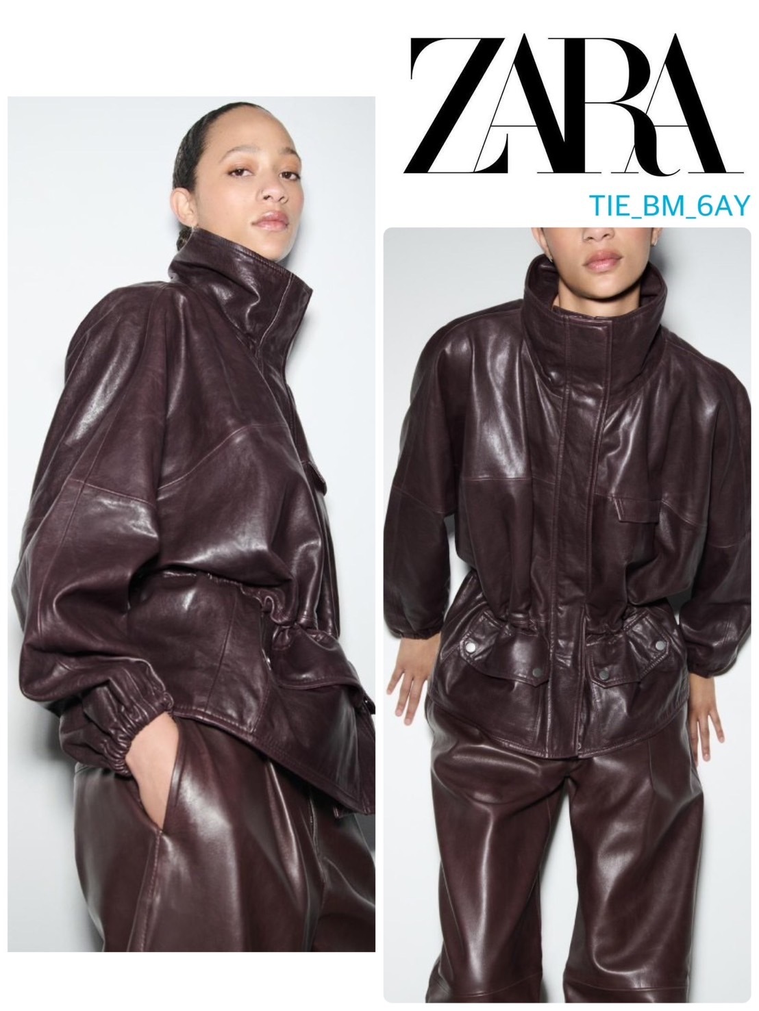 スペイン発送 ZARA 100%レザージャケット ZW コレクション限定版