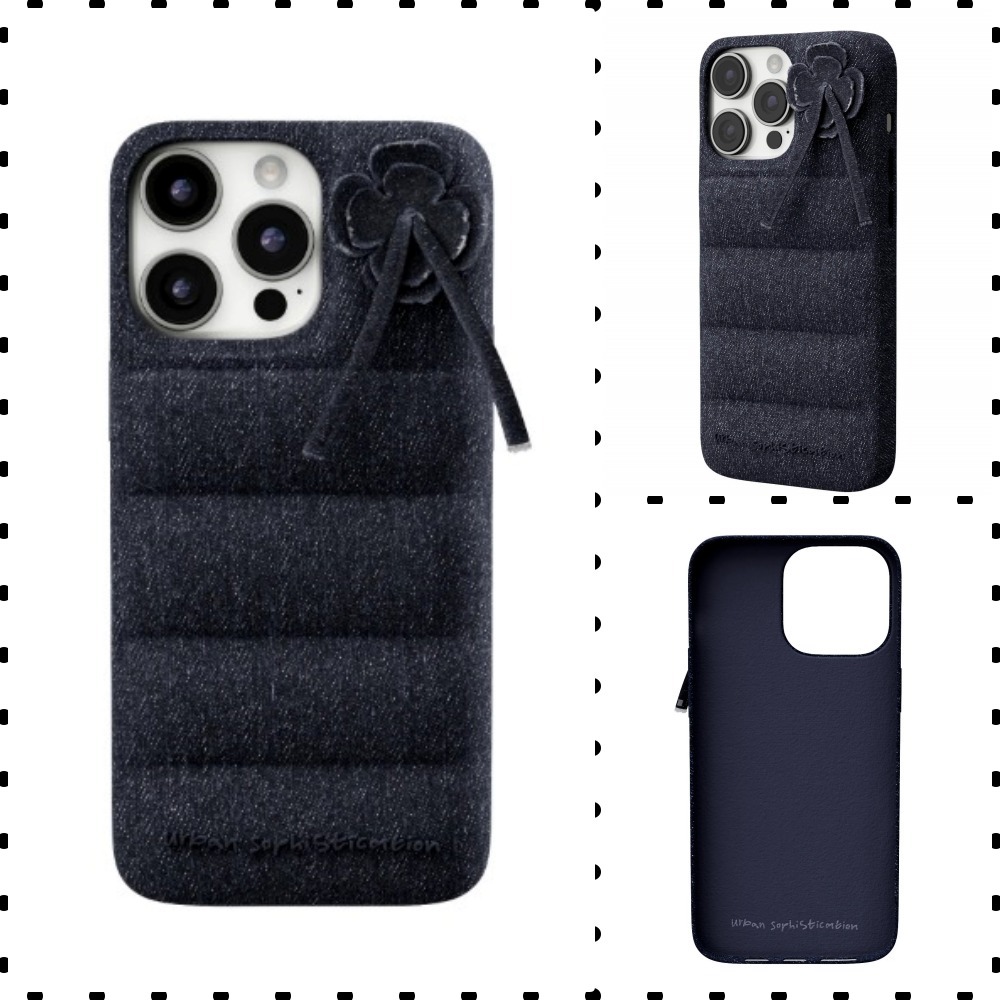 【Urban Sophistication】THE PUFFER CASE - DENIM FLOWER