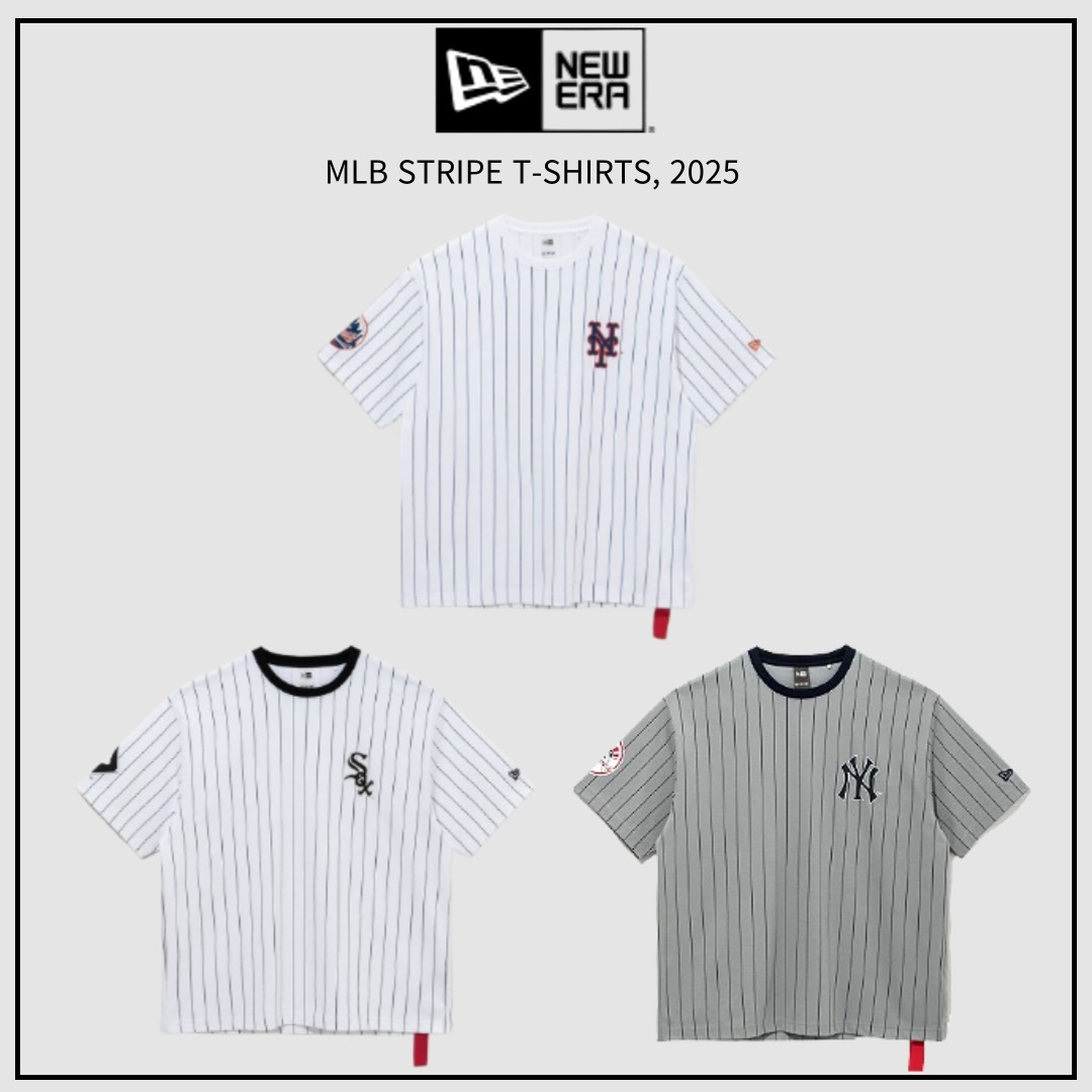 【韓国】ニューエラ■新作*ユニセックス*MLB STRIPE T-SHIRTS