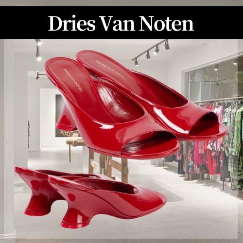 Dries Van Noten◆オープントゥ パテント レザーミュール