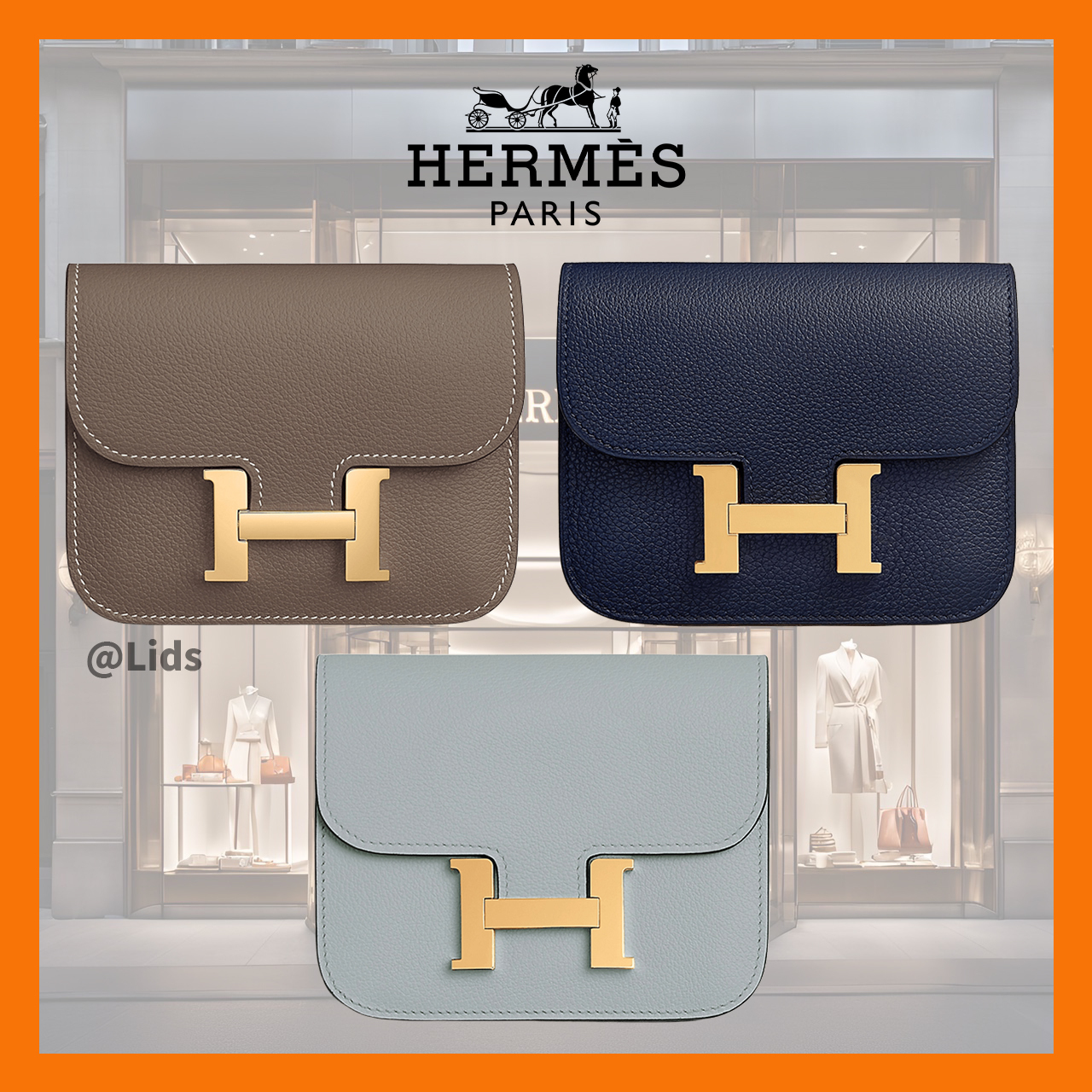 【ゴールドが可愛い】HERMES スリムウォレット《コンスタンス》