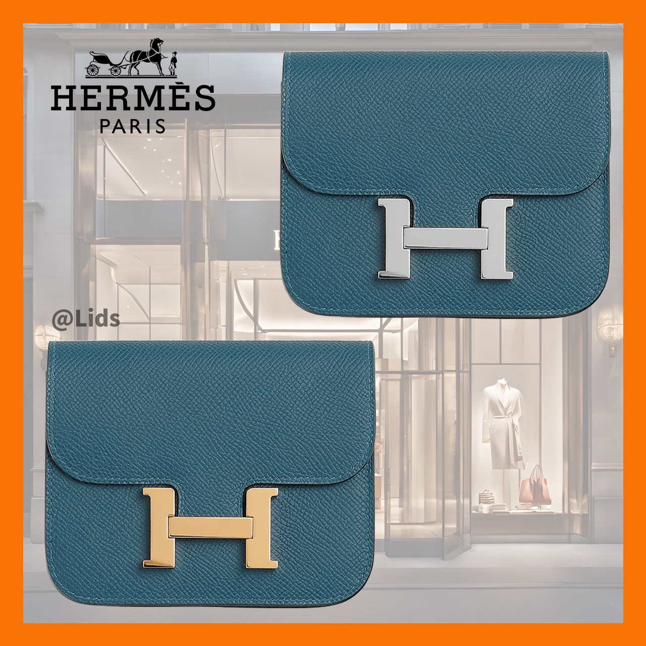 【群青を手元に】HERMES スリムウォレット 《コンスタンス》