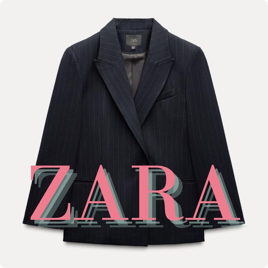 ZARA オーバーサイズピンストライプ柄ブレザー 1255/823