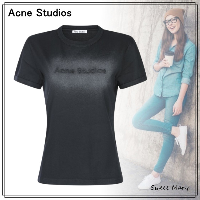 ACNE STUDIOS☆レイヤードロゴ コットン Tシャツ♪【送料込】