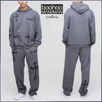 【boohoo】Tシャツ&ショートパンツセット トラックスーツ boohoo HOMME GOTHIC CROSS クロス フーディ トラックスーツ