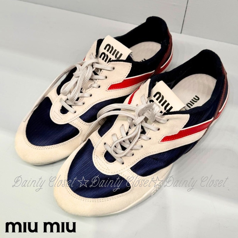 ランウェイ★MiuMiu ミュウミュウ スニーカー スエード ロゴ