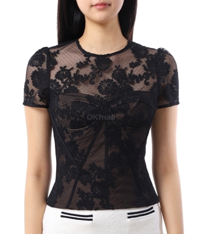 Self-Portrait｜ (LACE BUSTIER TOP (RS25981T-BLACK))