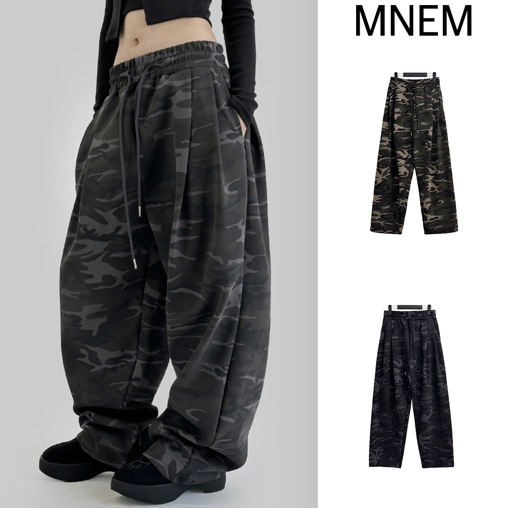 【mnem】Etin Camo Pintuck Pants
