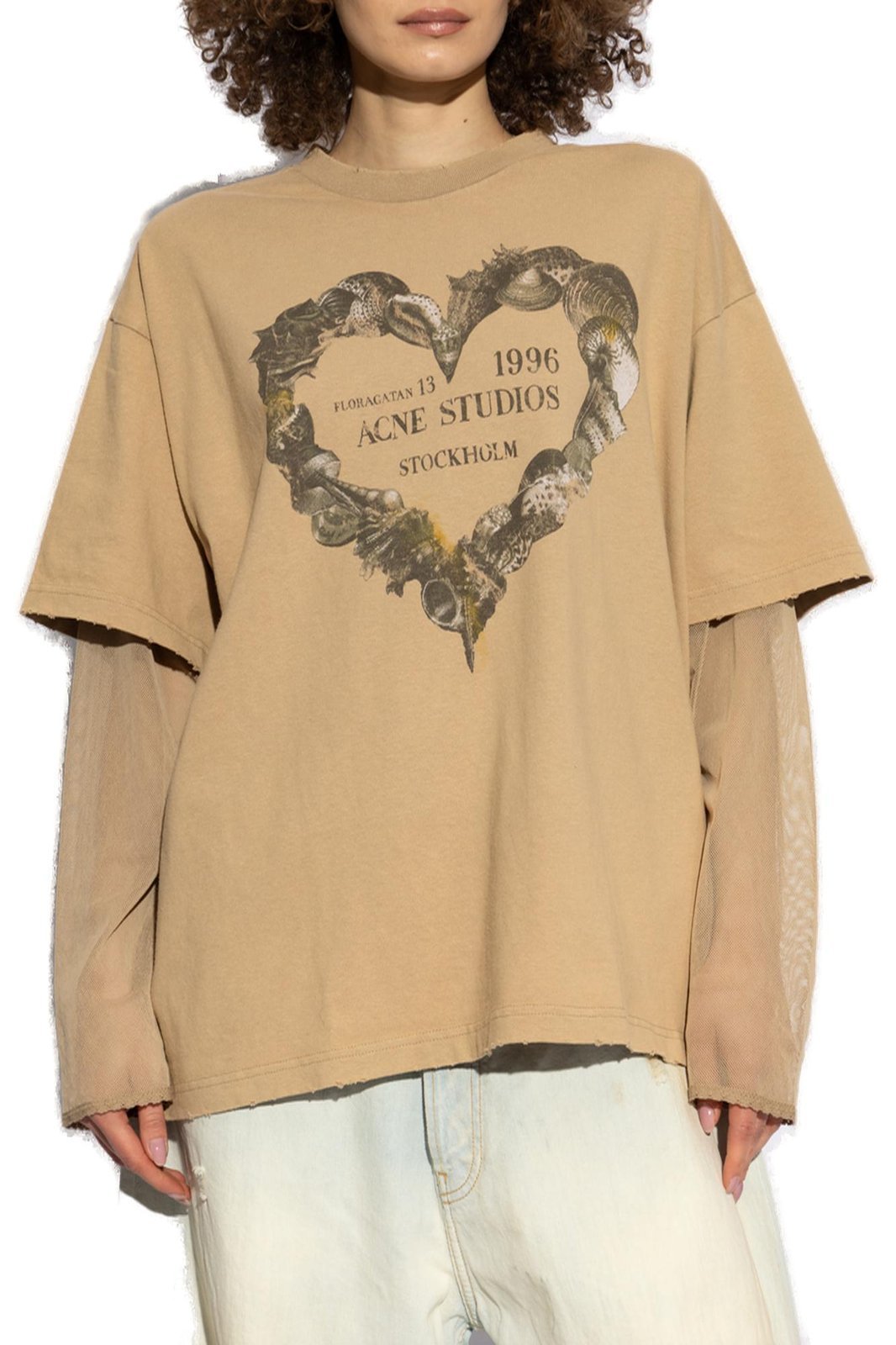ACNE STUDIOS☆レイヤード プリント コットン ロンT♪【送料込】 ACNE STUDIOS☆コットン レイヤード プリント ロンT♪【送料込