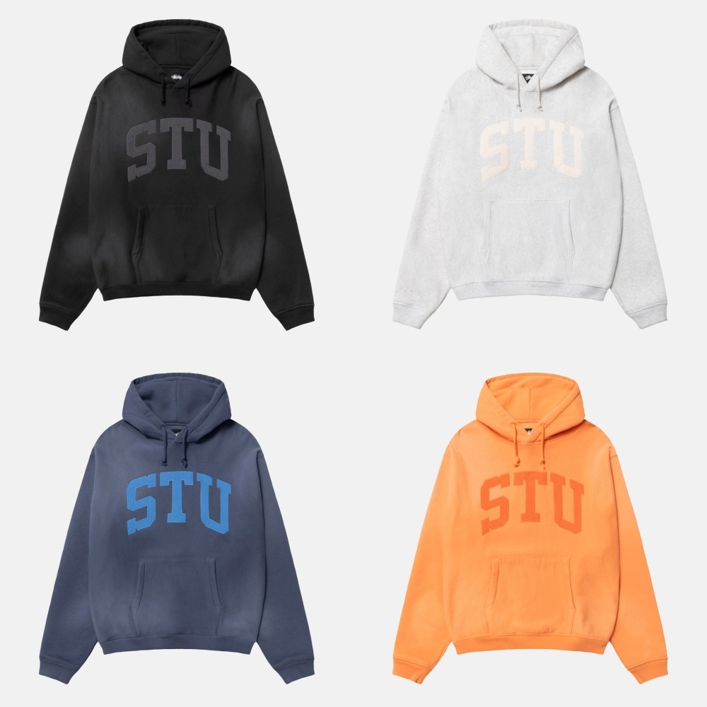 【stussy】STU APPLIQUE HOODIE 4色展開 要在庫確認 男女兼用