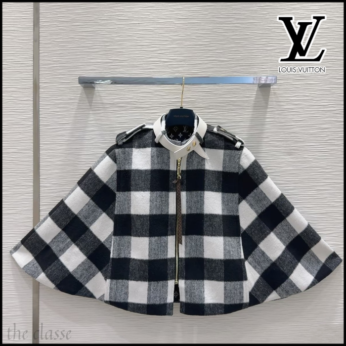 【形がきれい♪】LOUIS VUITTON ダブルフェイスチェックケープ