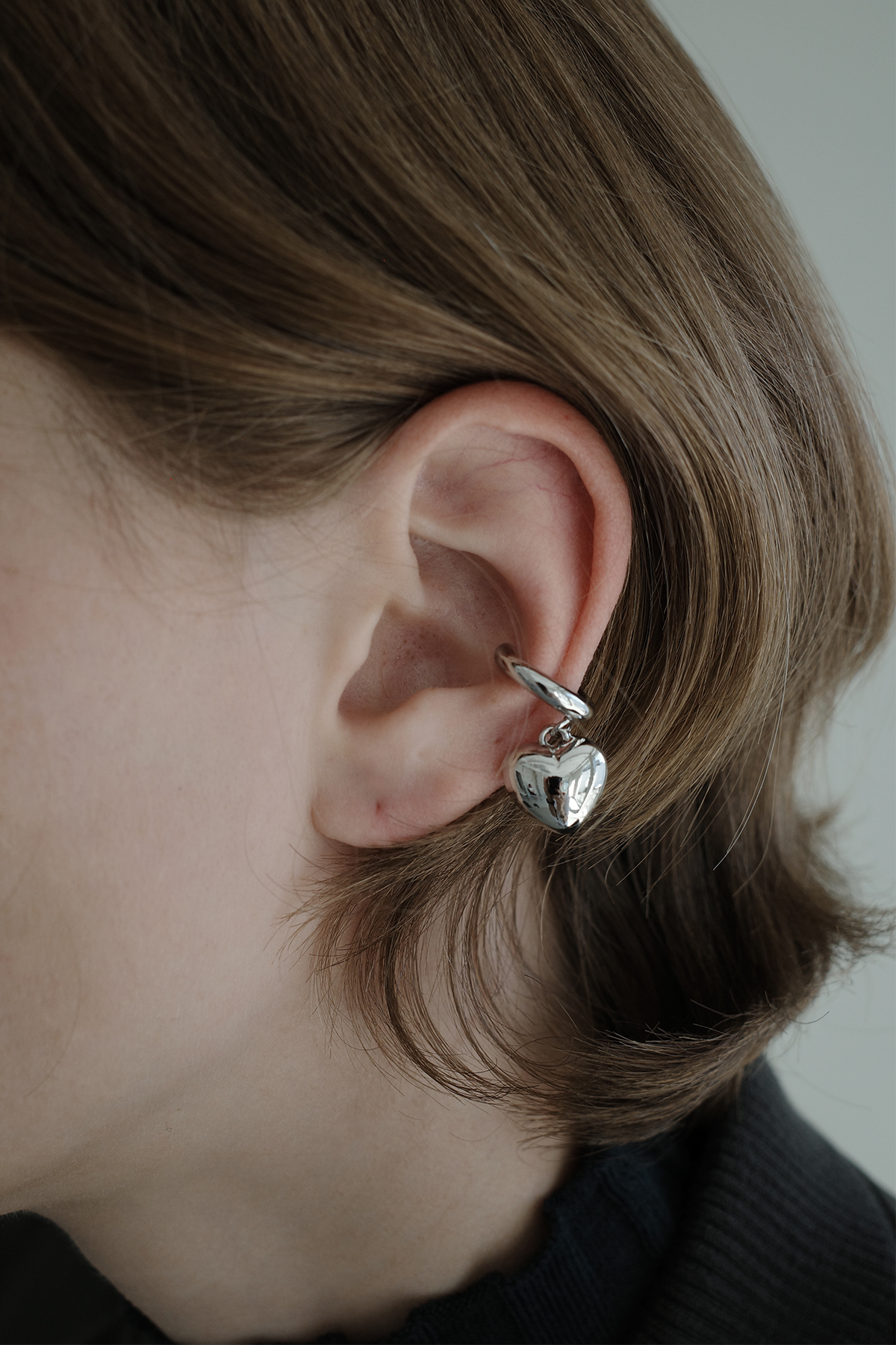 イヤリング Monday Edition _ Heart drop pendant ear cuff