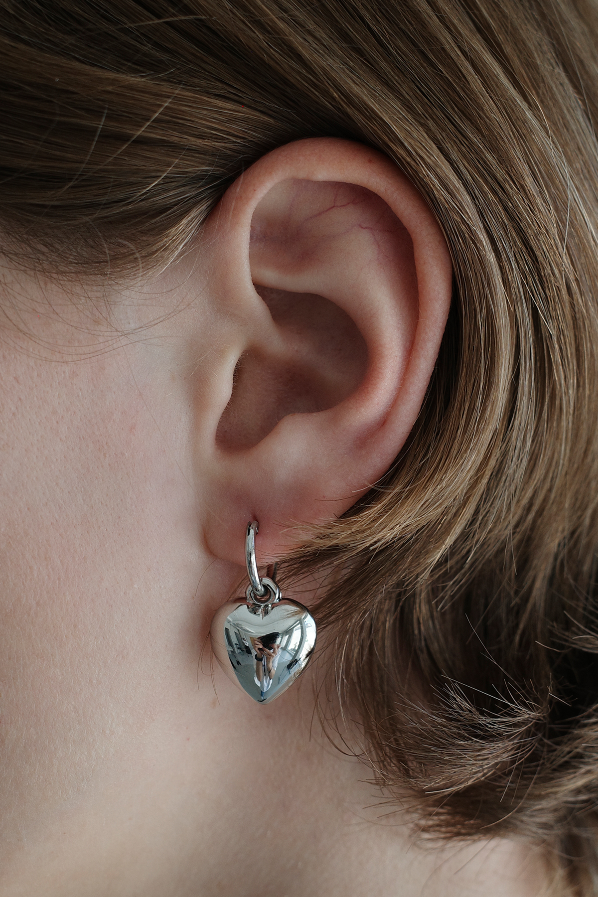 ピアス Monday Edition _ Heart drop pendant earrings