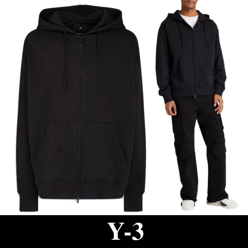 関税込【Y-3】French cotton terry hoodie