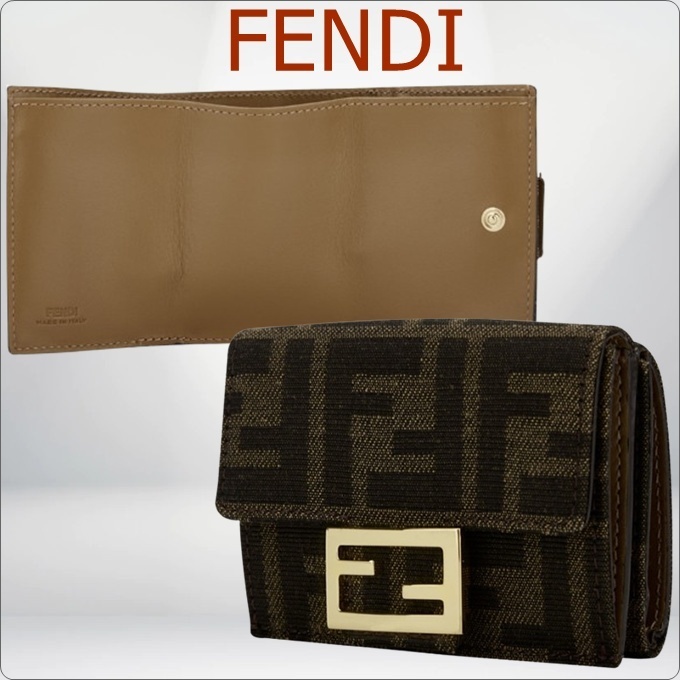 FENDI フェンディ ロゴ マイクロ 三つ折り財布 ブランド