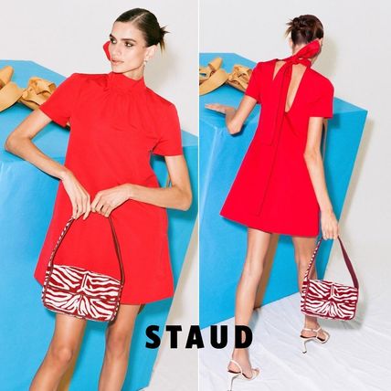 STAUD ミニ ワンピース ドレス トマト プチトマト レッド（赤）系 STAUD(スタウド) ワンピース(レディース) - 海外
