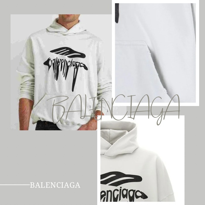 VIP価格★BALENCIAGA★3B Liquified ラージフィットフーディ BALENCIAGA 3B LIQUIFIED HOODIE ラージフィット