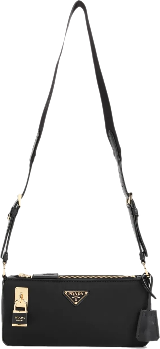 PRADA Re-Nylon xレザー スモール ショルダーバッグ