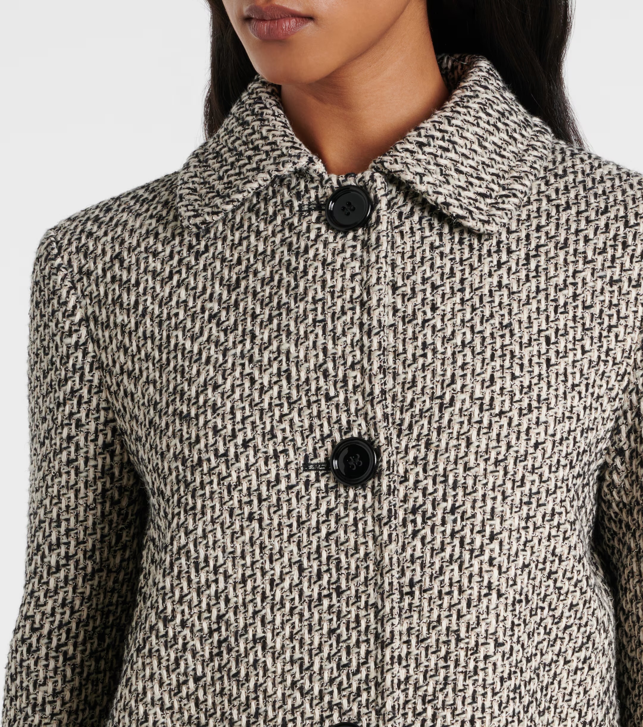新作*S MAXMARA* コットン&ウール ジャケット モノクロ S MAXMARA* コットン&ウール ジャケット モノクロ (S Max Mara