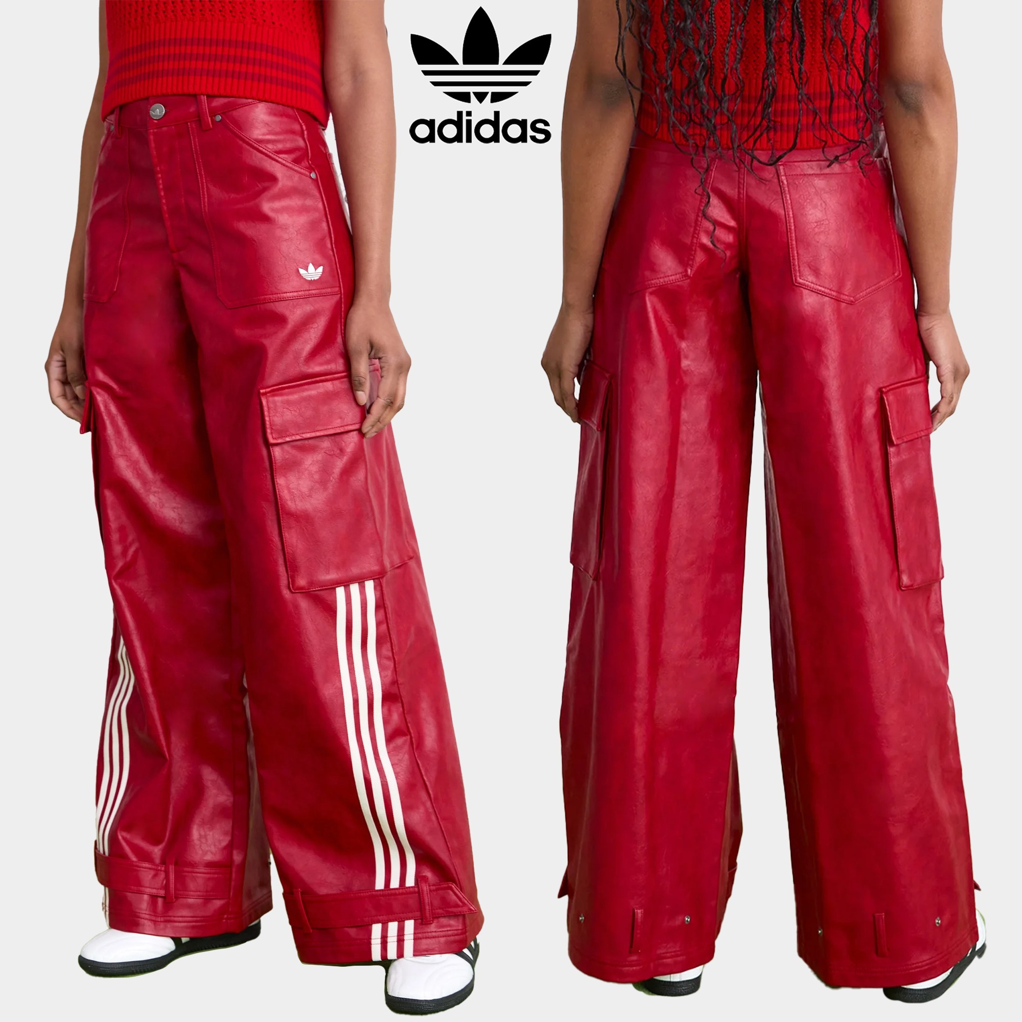 パンツ adidas - Adilenium Season 3 Vintage Faux Leather Pants