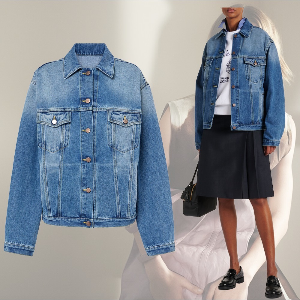 【希少】 PRADA ロゴ入り オーバーサイズ デニム ジャケット