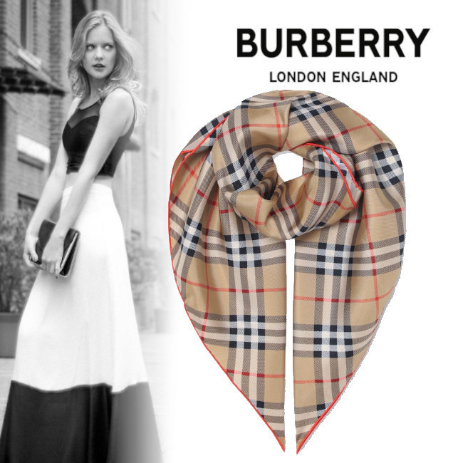 正規店買付【Burberry】シルクスカーフ チェック
