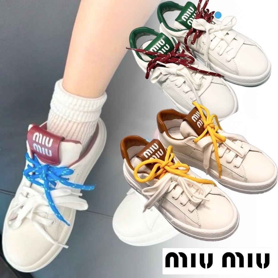 【完売必至】MiuMiu ★新生活にも レザー スニーカー
