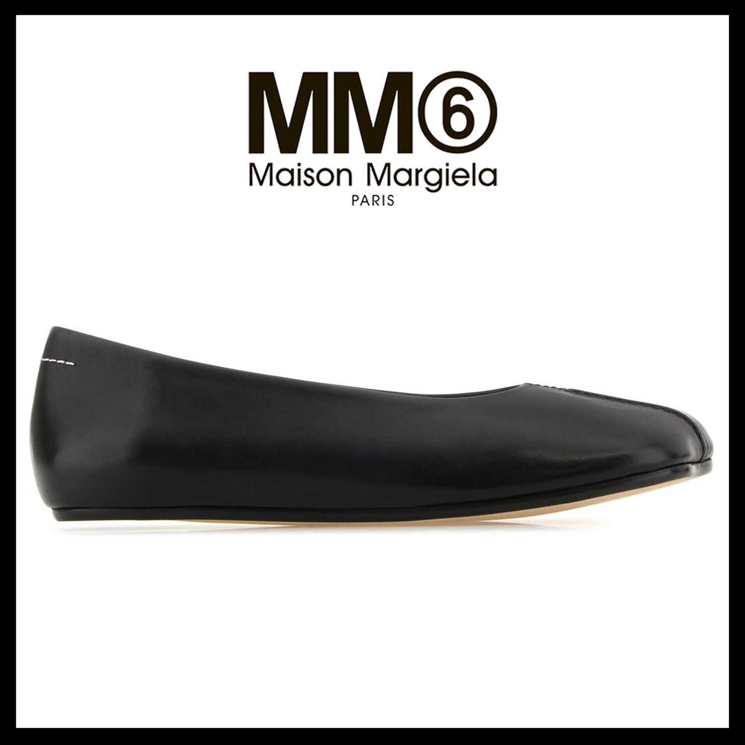 ◆MM6 Maison Margiela◆ ブラック レザー バレリーナシューズ