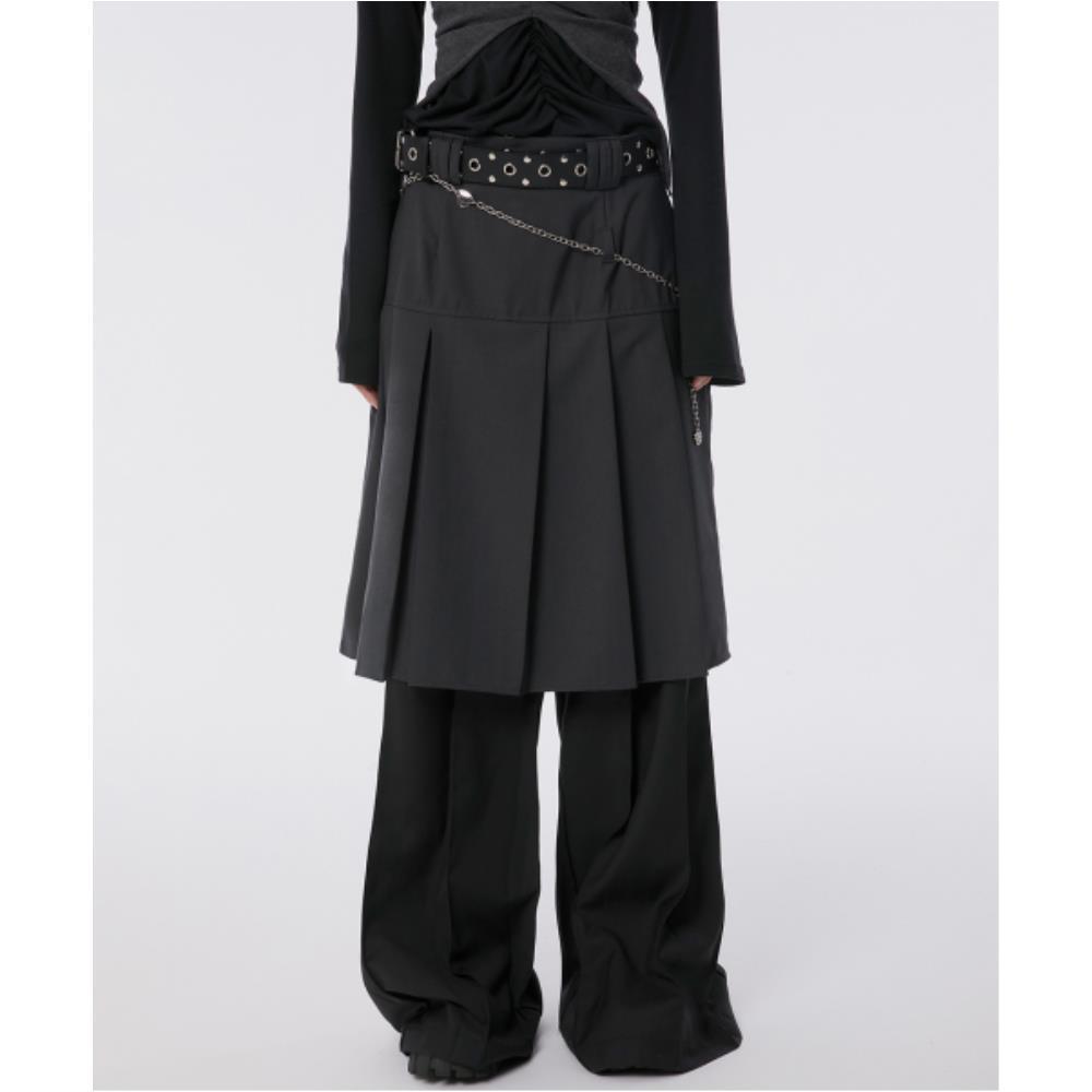 ◆FLARE UP◆ Pleats Midi Skirt FL243Charcoal FL-243_Charcoal