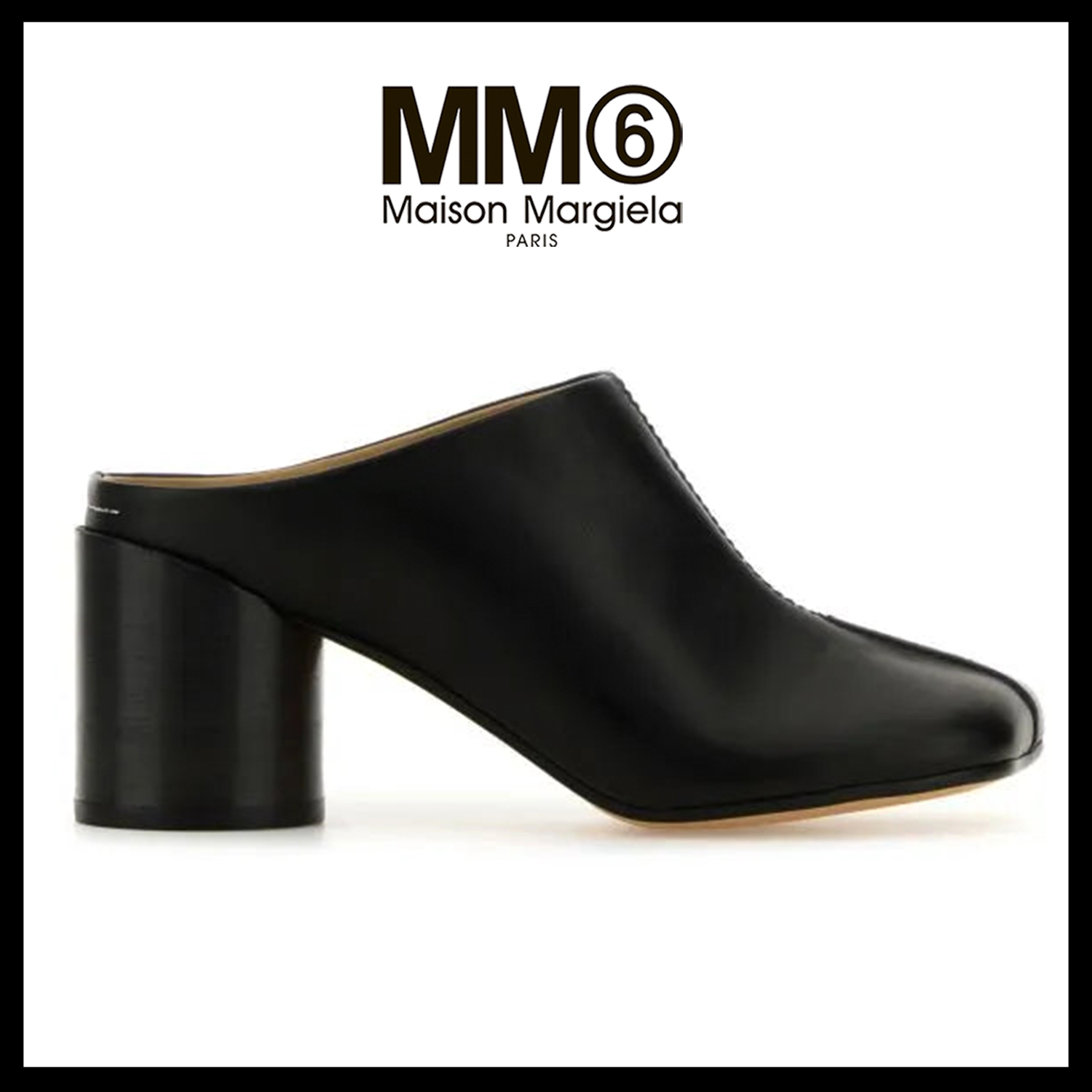 ◆MM6 Maison Margiela◆ ブラック レザー タビ ミュール