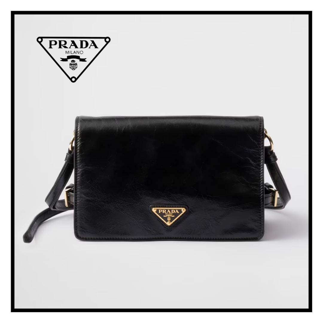 【PRADA】ソフトルックスレザー ショルダーバッグ★ブラック