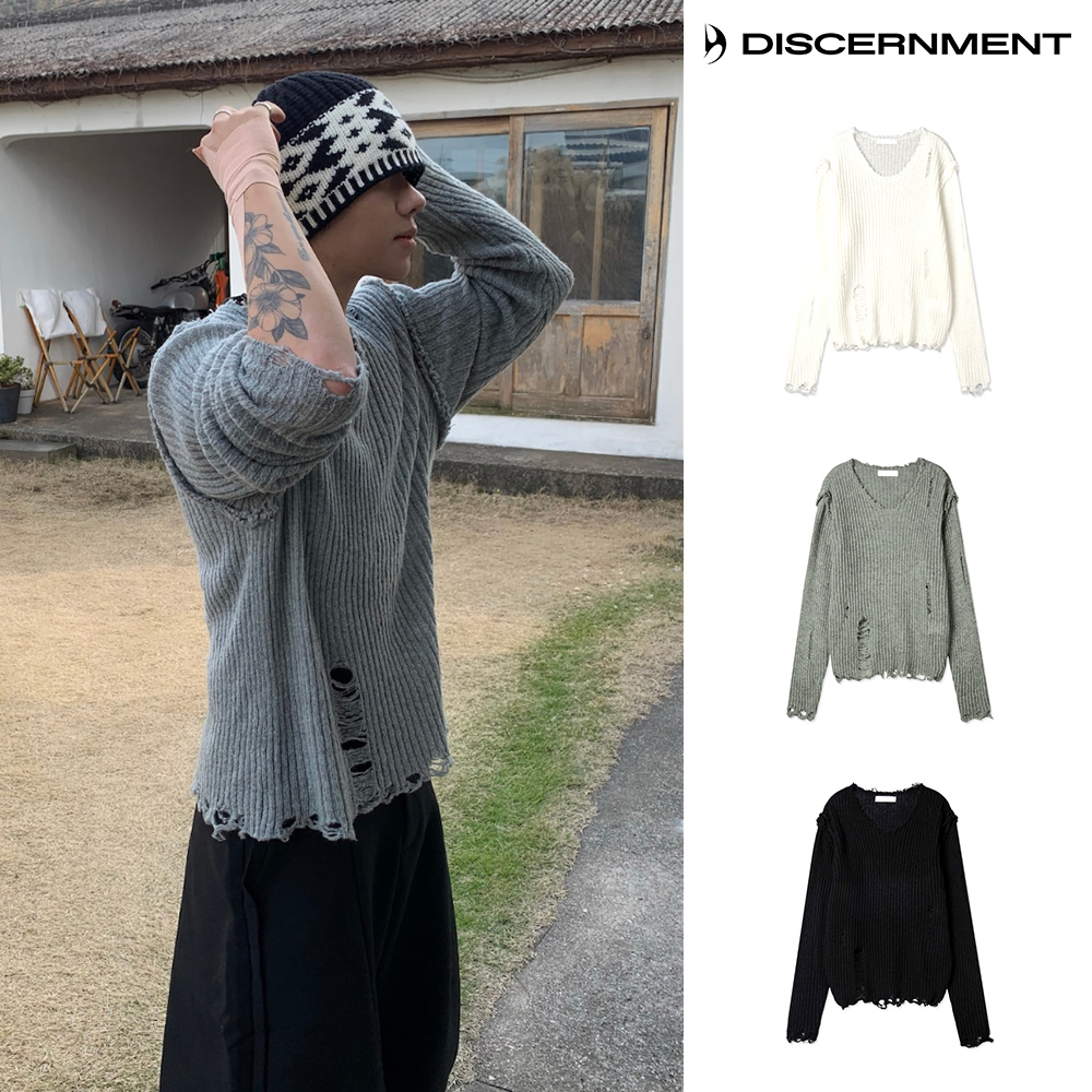 【DISCERNMENT】Hidden Punk Damage Knit