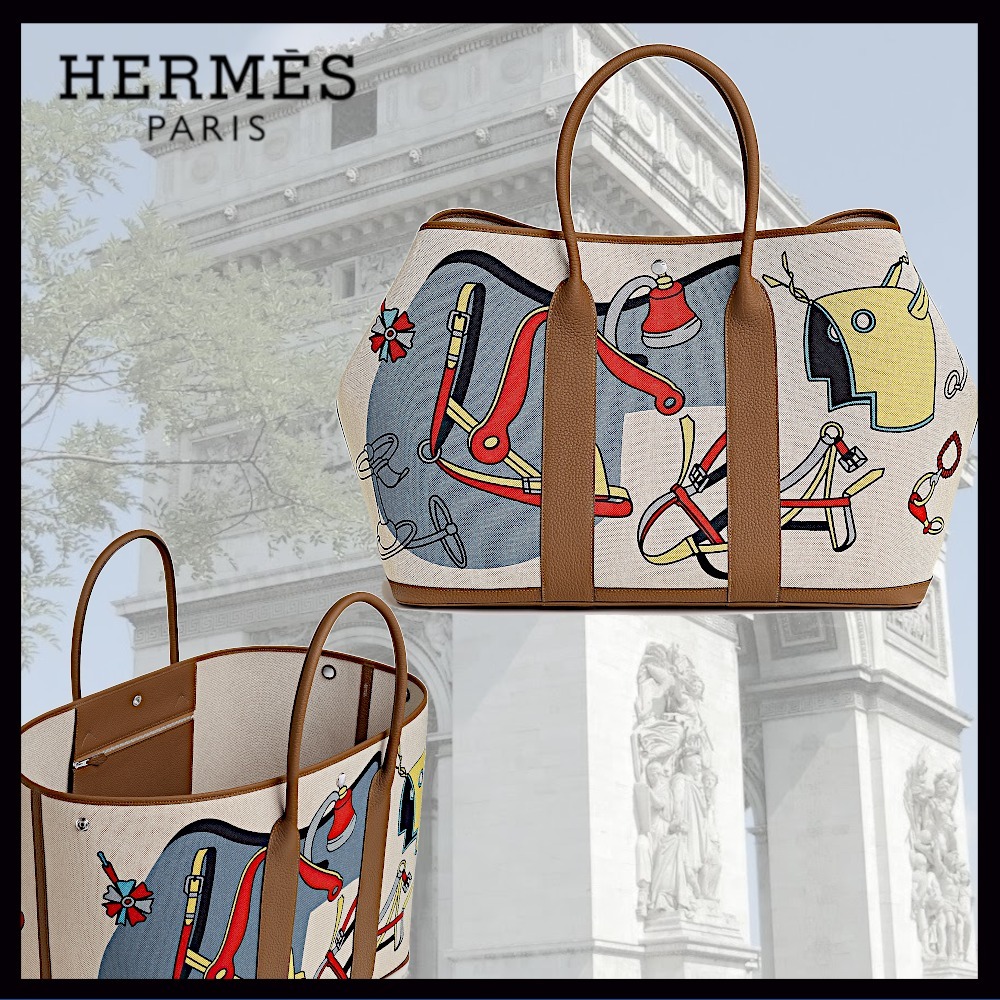 【HERMES 】アートな遊び心 ガーデンパーティートラベルバッグ49