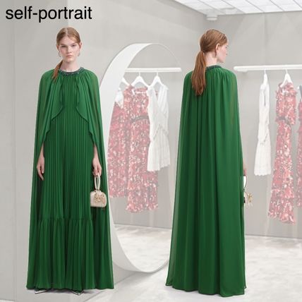 ❤️23新作 新品♡ SelfPortrait 緑ドットワンピース♡　746 グリーン（緑）系 M SELF PORTRAIT(セルフ・ポートレイト