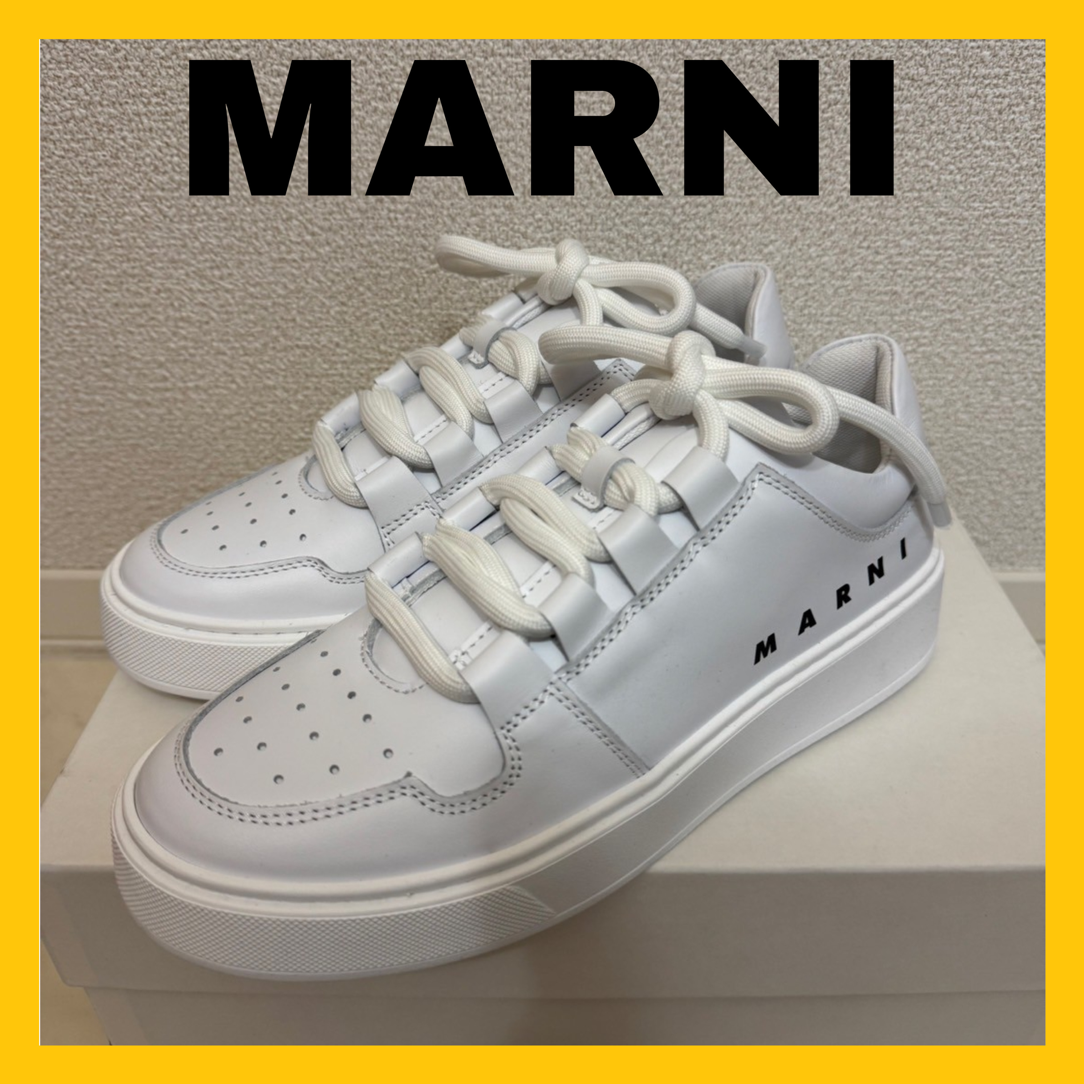 大人もOK★MARNI マルニ ロゴ レザー スニーカー 関税送料込