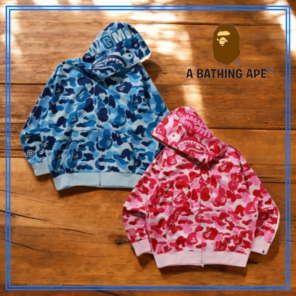 パーカー・フーディ A BATHING APE ABC CAMO RELAXED FIT SHARK FULL ZIP HOODIE