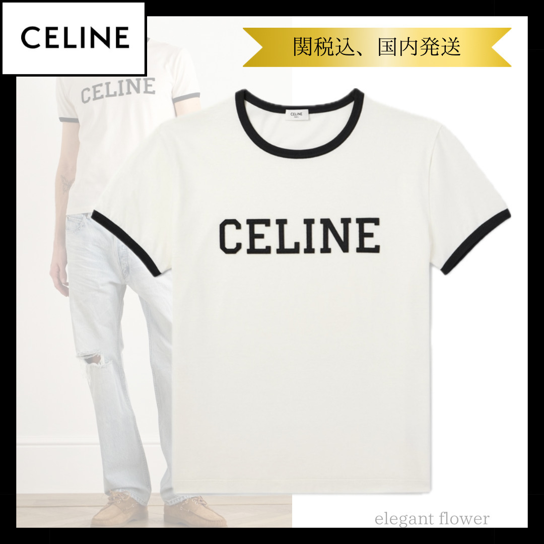 【大人気！】CELINE ロゴ クロップドTシャツ