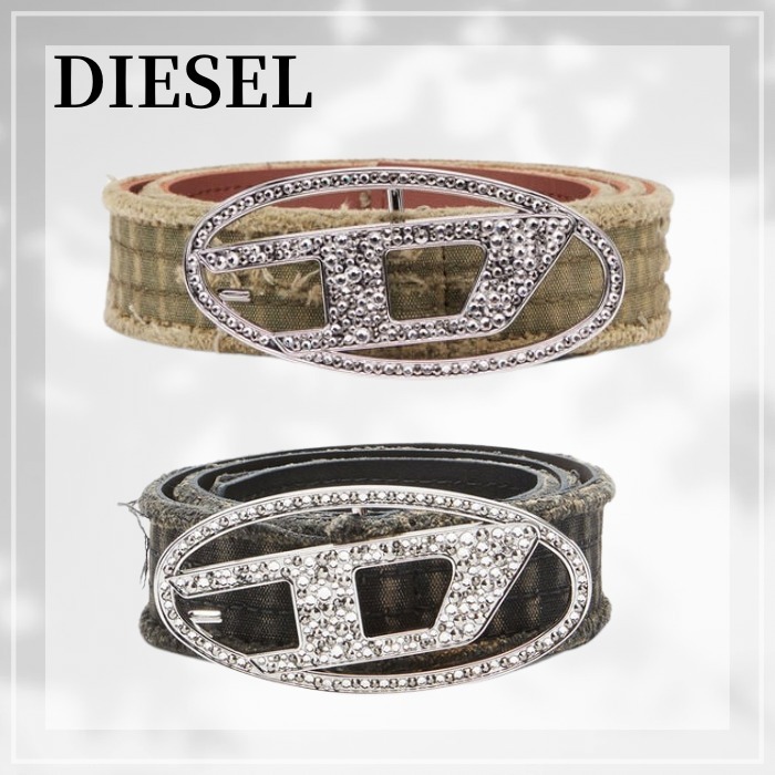 DIESEL b-1dr strass ダメージデニム ストーン デザインベルト