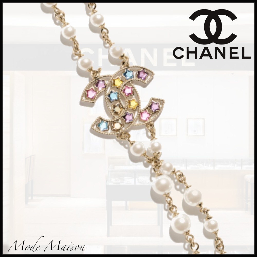 【コーデが華やかに♡】 CHANEL ロゴ×パールネックレス