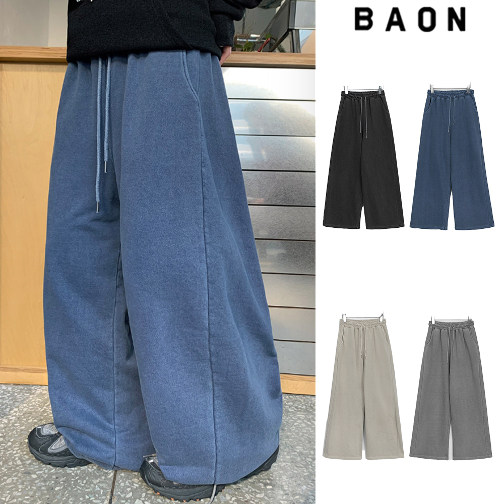 【BAON】Deoki Pigment Banding Wide Pants