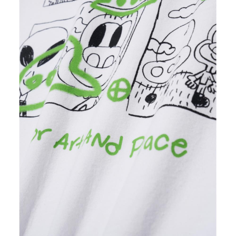 ★TIMCOMIX★ Comics Spray Cartoon Graphic Long Sleeve White