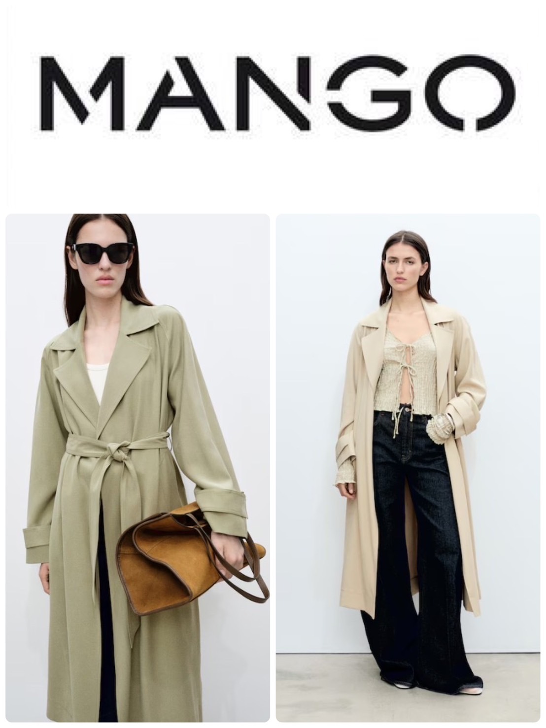 スペイン発送 MANGO トレンチソフトベルト 上品カジュアル 限定