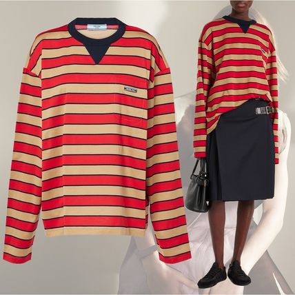 プラダ ストライプTシャツ レッド ボーダー レッド（赤）系 PRADA(プラダ) トップス(レディース