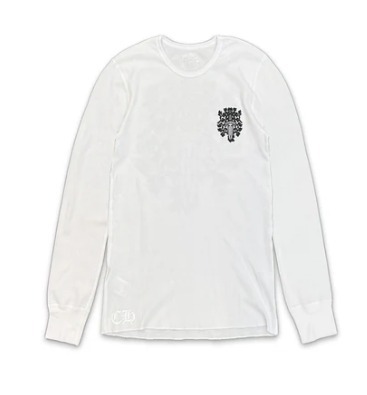 ◆希少品♪【CHROME HEARTS】ダガー thermal Long T-shirt White Chrome Hearts Cross White Thermal Long Sleeve Tee - L
