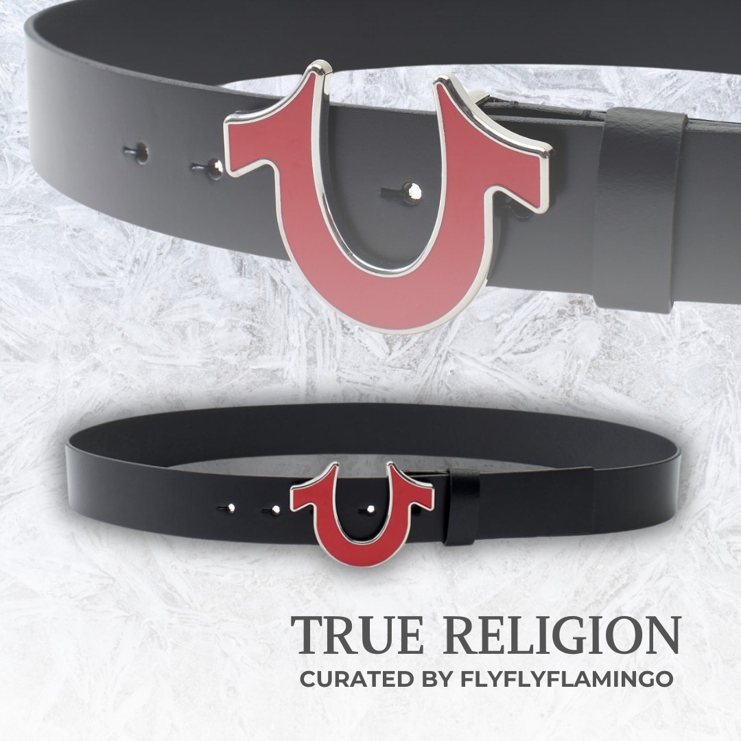 【TRUE RELIGION】縁取りシルバー♪ホースシュー バックルベルト